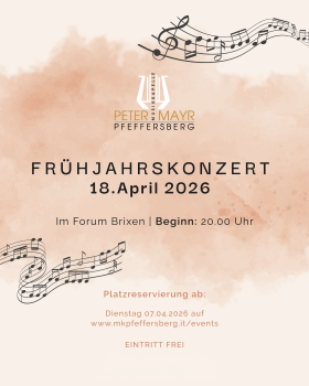Frühjahrskonzert der Musikkapelle Peter Mayr Pfeffersberg